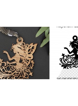 Σετ των 3 Intra απο ξύλο plywood 3mm-4mm πάχος - Μπρελόκ Fairy Laser Cut. Fairy . Δίασταση 7x3 cm INTRAFABR-100150677