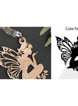 Σετ των 3 Intra απο ξύλο plywood 3mm-4mm πάχος - Μπρελόκ Fairy Laser Cut. Fairy . Δίασταση 3x3 cm INTRAFABR-97869252