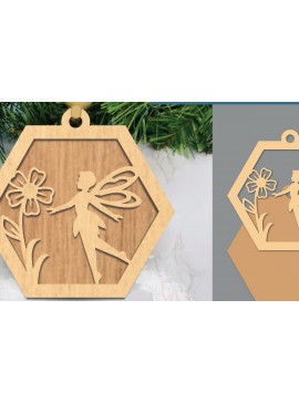 Σετ των 3 Intra απο ξύλο plywood 3mm-4mm πάχος - Στολίδι Fairy Laser Cut  1 Δίασταση 6x6 cm INTRAFABR-105419143