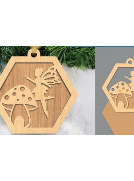 Σετ των 3 Intra απο ξύλο plywood 3mm-4mm πάχος - Στολίδι Fairy Laser Cut  2 Δίασταση 6x6 cm INTRAFABR-105419175