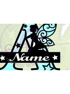 Σετ των 2 Intra απο ξύλο plywood 3mm-4mm πάχος - Fairy Letter a Monogram  Cut File Δίασταση 30x20 cm INTRAFABR-69040413