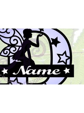 Σετ των 2 Intra απο ξύλο plywood 3mm-4mm πάχος - Fairy Letter D Μονόγραμμα  Cut  Δίασταση 30x20 cm INTRAFABR-69040537
