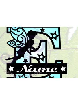 Σετ των 2 Intra απο ξύλο plywood 3mm-4mm πάχος - Fairy Letter E Μονόγραμμα  Cut  Δίασταση 30x20 cm INTRAFABR-69040565