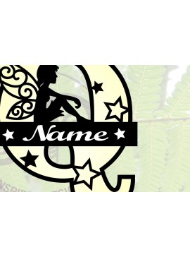 Σετ των 2 Intra απο ξύλο plywood 3mm-4mm πάχος - Fairy Letter Q Μονόγραμμα  Cut  Δίασταση 30x20 cm INTRAFABR-69041204