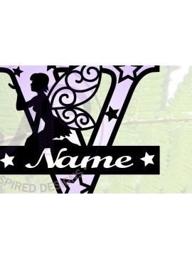 Intra απο ξύλο plywood 3mm-4mm πάχος - Fairy Letter V Μονόγραμμα  Cut  Δίασταση 30x20 cm INTRAFABR-69041575