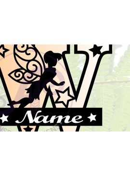 Σετ των 2 Intra απο ξύλο plywood 3mm-4mm πάχος - Fairy Letter W Μονόγραμμα  Cut  Δίασταση 30x20 cm INTRAFABR-69041586