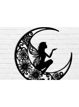 Intra απο ξύλο plywood 3mm-4mm πάχος - Αρχεία  Cut Laser Fairy Moon Δίασταση 40x50 cm INTRAFABR-119550308
