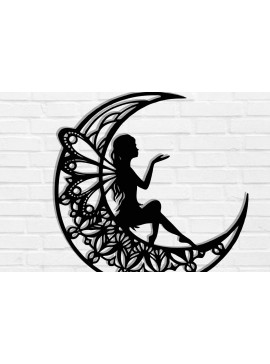 Intra απο ξύλο plywood 3mm-4mm πάχος - Fairy on the Moon Laser Cut  Δίασταση 40x50 cm INTRAFABR-119550383