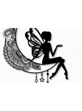 Intra απο ξύλο plywood 3mm-4mm πάχος - Fairy on the Moon Paper/Laser  File#6 Δίασταση 40x50 cm INTRAFABR-33498684