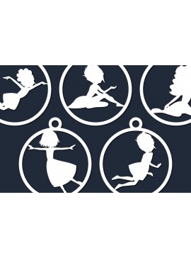 Σετ των 3 Intra απο ξύλο plywood 3mm-4mm πάχος - Δέσμη κοπής με λέιζερ στολίδι Fairy Bauble Δίασταση 25x25 cm INTRAFABR-45120814