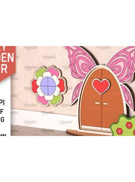 Σετ των 2 Intra απο ξύλο plywood 3mm-4mm πάχος - Fairy Ξύλινη Πόρτα Κήπου  Δίασταση 30x20 cm INTRAFABR-99390475