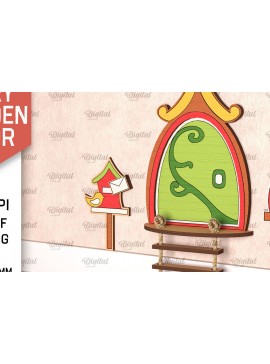 Σετ των 2 Intra απο ξύλο plywood 3mm-4mm πάχος - Fairy Ξύλινη Πόρτα Κήπου  Δίασταση 30x20 cm INTRAFABR-99390272