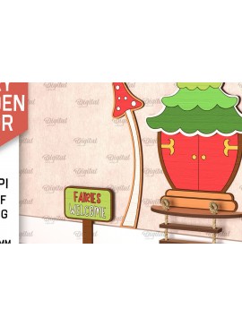 Intra απο ξύλο plywood 3mm-4mm πάχος - Fairy Ξύλινη Πόρτα Κήπου  Δίασταση 30x20 cm INTRAFABR-99390334