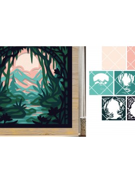 Intra απο ξύλο plywood 3mm-4mm πάχος - Fairytale Forest 3D Shadow Box  Δίασταση 714x714 cm INTRAFABR-77439499