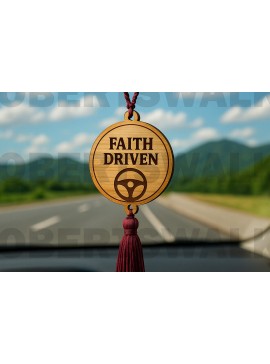Σετ των 3 Intra απο ξύλο plywood 3mm-4mm πάχος - Faith Driven Steering Wheel Charm Δίασταση 4x4 cm INTRAFABR-124433602