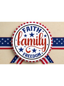 Intra απο ξύλο plywood 3mm-4mm πάχος - Faith Family Freedom USA στρογγυλή πινακίδα πόρτας Δίασταση 40x50 cm INTRAFABR-123523877