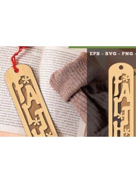 Σετ των 2 Intra απο ξύλο plywood 3mm-4mm πάχος - Σελιδοδείκτης Faith Cut Laser Δίασταση 5x20 cm INTRAFABR-117109061
