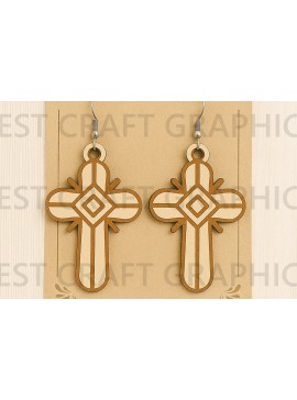 Σετ των 3 Intra απο ξύλο plywood 3mm-4mm πάχος - Faith Word Earrings – Inspiration  Δίασταση 3x3 cm INTRAFABR-124957693