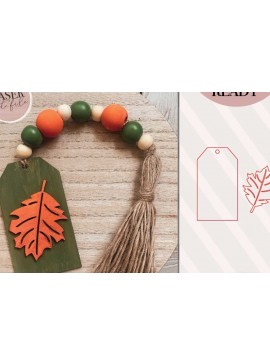 Σετ των 2 Intra απο ξύλο plywood 3mm-4mm πάχος - Φθινοπωρινό Beaded Garland Tag  αποκοπής Δίασταση 30x20 cm INTRAFABR-74510930