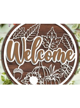 Σετ των 2 Intra απο ξύλο plywood 3mm-4mm πάχος - Φθινοπωρινή κρεμάστρα πόρτας  Δίασταση 20x20 cm INTRAFABR-100380475