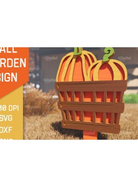 Σετ των 2 Intra απο ξύλο plywood 3mm-4mm πάχος - Fall Garden Stake. Σημάδι πτώσης Δίασταση 30x20 cm INTRAFABR-102603965