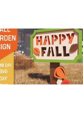 Σετ των 2 Intra απο ξύλο plywood 3mm-4mm πάχος - Fall Garden Stake. Σημάδι πτώσης Δίασταση 30x20 cm INTRAFABR-102604070