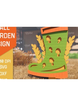 Σετ των 2 Intra απο ξύλο plywood 3mm-4mm πάχος - Fall Garden Stake. Σημάδι πτώσης Δίασταση 30x20 cm INTRAFABR-102603840