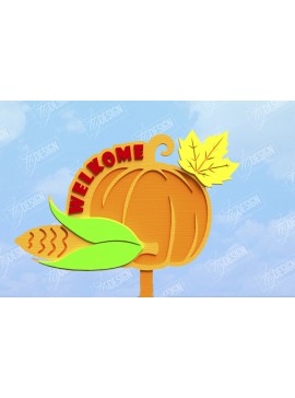 Σετ των 2 Intra απο ξύλο plywood 3mm-4mm πάχος - Fall Garden Stake | Πάσσαλος γκαζόν | Συγκομιδή Δίασταση 20x20 cm INTRAFABR-104378908