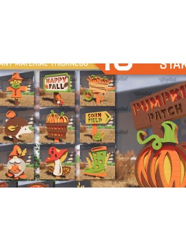 Intra απο ξύλο plywood 3mm-4mm πάχος - Πακέτο κοπής με λέιζερ Fall Garden Stakes Δίασταση 30x20 cm INTRAFABR-102769508