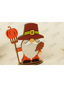 Σετ των 2 Intra απο ξύλο plywood 3mm-4mm πάχος - Fall Gnomes | Ημέρα των Ευχαριστιών | Συγκομιδή Δίασταση 15x15 cm INTRAFABR-105708167