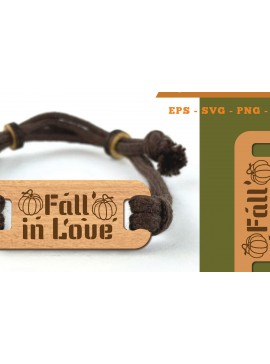 Σετ των 3 Intra απο ξύλο plywood 3mm-4mm πάχος - Βραχιόλι Fall in Love Cut Laser  2 Δίασταση 4x4 cm INTRAFABR-111386180