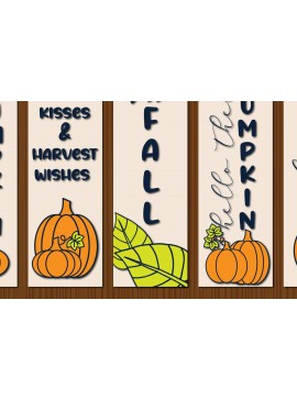 Σετ των 2 Intra απο ξύλο plywood 3mm-4mm πάχος - Πακέτο  Sign Fall Porch | Φθινοπωρινό  Δίασταση 30x20 cm INTRAFABR-36621706