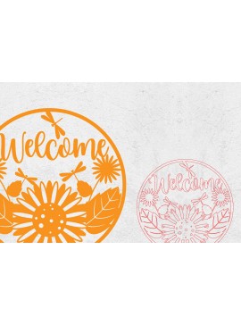 Σετ των 2 Intra απο ξύλο plywood 3mm-4mm πάχος - Στρογγυλεμένο σημάδι πτώσης | Ήλιος λουλούδι σημάδι Δίασταση 20x20 cm INTRAFABR-101659533