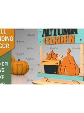 Σετ των 2 Intra απο ξύλο plywood 3mm-4mm πάχος - Fall Standing Decor LaserCut. Φθινοπωρινό  Δίασταση 30x20 cm INTRAFABR-103469534