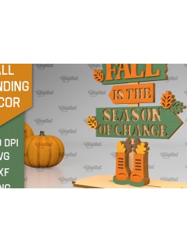 Σετ των 2 Intra απο ξύλο plywood 3mm-4mm πάχος - Fall Standing Decor LaserCut. Φθινοπωρινό  Δίασταση 30x20 cm INTRAFABR-103469777