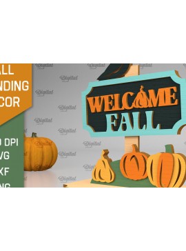 Intra απο ξύλο plywood 3mm-4mm πάχος - Fall Standing Decor LaserCut. Φθινοπωρινό  Δίασταση 30x20 cm INTRAFABR-103469180