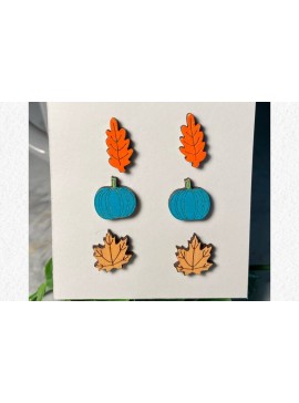 Σετ των 3 Intra απο ξύλο plywood 3mm-4mm πάχος - Πακέτο  Laser Σκουλαρίκια Fall Stud Δίασταση 3x3 cm INTRAFABR-38356142