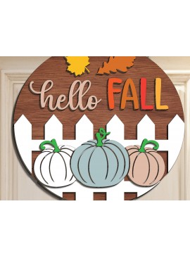 Σετ των 3 Intra απο ξύλο plywood 3mm-4mm πάχος -  λέιζερ με σημάδι καλωσορίσματος φθινοπώρου Δίασταση 20x20 cm INTRAFABR-110614494