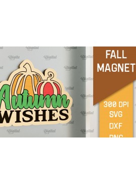 Intra απο ξύλο plywood 3mm-4mm πάχος - Φθινοπωρινή κοπή με μαγνήτη με λέιζερ. Φθινοπωρινό  Δίασταση 30x20 cm INTRAFABR-102889811