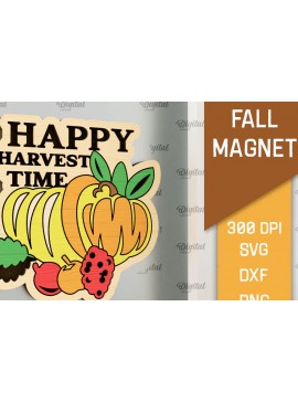 Σετ των 2 Intra απο ξύλο plywood 3mm-4mm πάχος - Φθινοπωρινή κοπή με μαγνήτη με λέιζερ. Φθινοπωρινό  Δίασταση 30x20 cm INTRAFABR-102889683