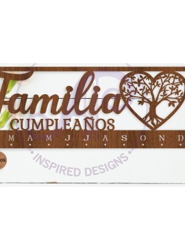 Intra απο ξύλο plywood 3mm-4mm πάχος - Οικογενειακό ημερολόγιο γενεθλίων  Laser Δίασταση 40x50 cm INTRAFABR-115853179