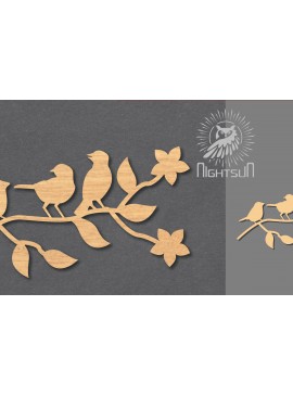 Σετ των 2 Intra απο ξύλο plywood 3mm-4mm πάχος - Family Bird Cut Laser Decoration 1 Δίασταση 20x20 cm INTRAFABR-116549110