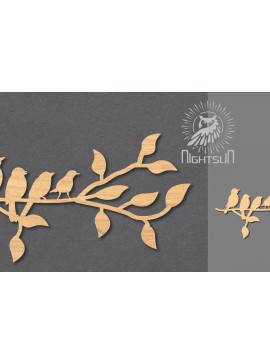Σετ των 2 Intra απο ξύλο plywood 3mm-4mm πάχος - Family Bird Cut Laser Decoration 2 Δίασταση 20x20 cm INTRAFABR-116549182