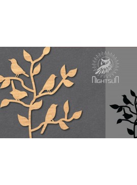Σετ των 3 Intra απο ξύλο plywood 3mm-4mm πάχος - Διακόσμηση Family Birds Cut Laser 1 Δίασταση 20x20 cm INTRAFABR-119764384