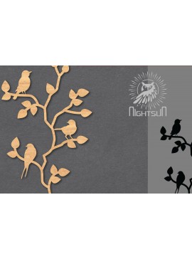 Σετ των 2 Intra απο ξύλο plywood 3mm-4mm πάχος - Διακόσμηση Family Birds Cut Laser 2 Δίασταση 20x20 cm INTRAFABR-119764407