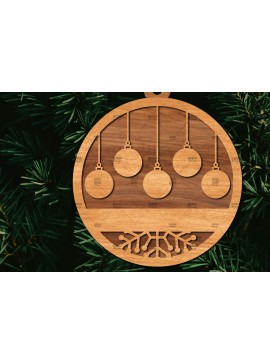 Σετ των 2 Intra απο ξύλο plywood 3mm-4mm πάχος - Οικογενειακή Χριστουγεννιάτικη Διακόσμηση Laser Cut  Δίασταση 20x20 cm INTRAFABR-107179052