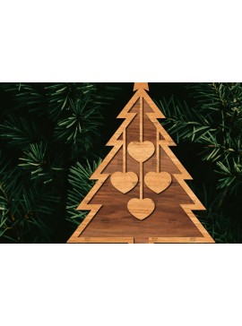 Σετ των 2 Intra απο ξύλο plywood 3mm-4mm πάχος - Οικογενειακή Χριστουγεννιάτικη Διακόσμηση Laser Cut  Δίασταση 20x20 cm INTRAFABR-107179144