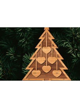 Σετ των 2 Intra απο ξύλο plywood 3mm-4mm πάχος - Οικογενειακή Χριστουγεννιάτικη Διακόσμηση Laser Cut  Δίασταση 20x20 cm INTRAFABR-107179188