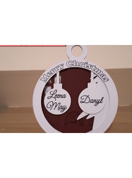 Σετ των 3 Intra απο ξύλο plywood 3mm-4mm πάχος - Οικογενειακό Χριστουγεννιάτικο Στολίδι 1-7 ατόμων Δίασταση 6x6 cm INTRAFABR-18573931