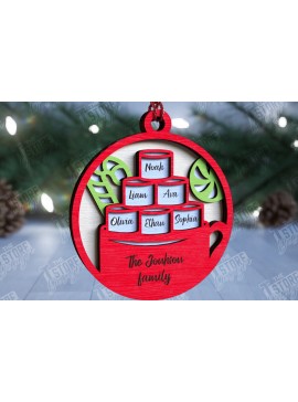 Σετ των 3 Intra απο ξύλο plywood 3mm-4mm πάχος - Οικογενειακό Χριστουγεννιάτικο Στολίδι | Ιδέα δώρου Δίασταση 6x6 cm INTRAFABR-109881227